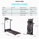 PROFLEX Electric Treadmill Exercise Fitness Equipment Home Gym Machine TRX1 - Rear View