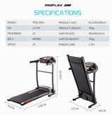 PROFLEX TRX2 Electric Treadmill Fitness Equipment Home Gym Exercise Machine - Rear View