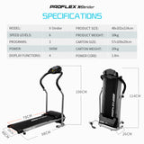PROFLEX Mini Walking Electric Treadmill Compact Exercise Machine Fitness Equipment - Rear View