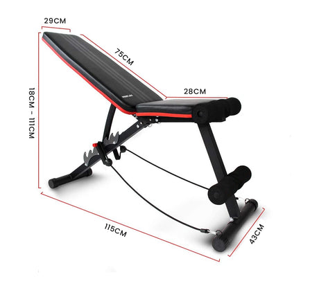 PROFLEX Weight Bench Workout Gym Press Adjustable Lifting Fitness Folding Bands, image 6