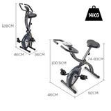 PROFLEX Folding Magnetic Exercise X-Bike - Bicycle Cycling Flywheel Fitness - 45-Degree Angle