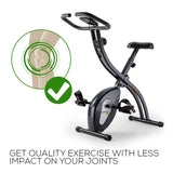 PROFLEX Folding Magnetic Exercise X-Bike - Bicycle Cycling Flywheel Fitness - Rear View