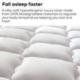 King Size 30cm Tencel Latex Soft Pocket Spring Mattress - Rear View