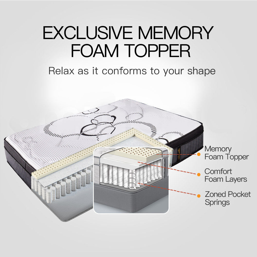 KINGSTON SLUMBER 31cm King Single Mattress Medium Firm Euro Top