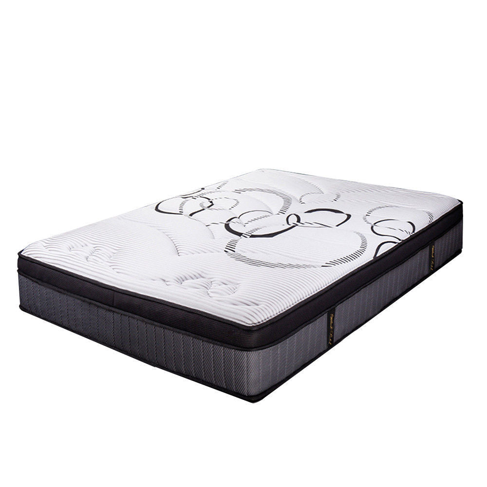 KINGSTON Mattress DOUBLE Size Bed Euro Top Pocket Spring Bedding Firm Foam 34CM