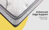 Kingston Slumber Mattress KING SINGLE Size Bed Euro Top Pocket Spring Bedding Foam 34CM - Top-Down View