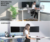Fortia Sit To Stand Up Corner Standing Desk 72-120cm Dual Motor Electric Height Adjustable 80kg Load White/White Frame - Extra Image