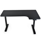 Fortia L Shaped Sit To Stand Up Corner Standing Desk 72-120cm Dual Motor Adjustable Height Electric 80kg Load Right-Hand Sided Black