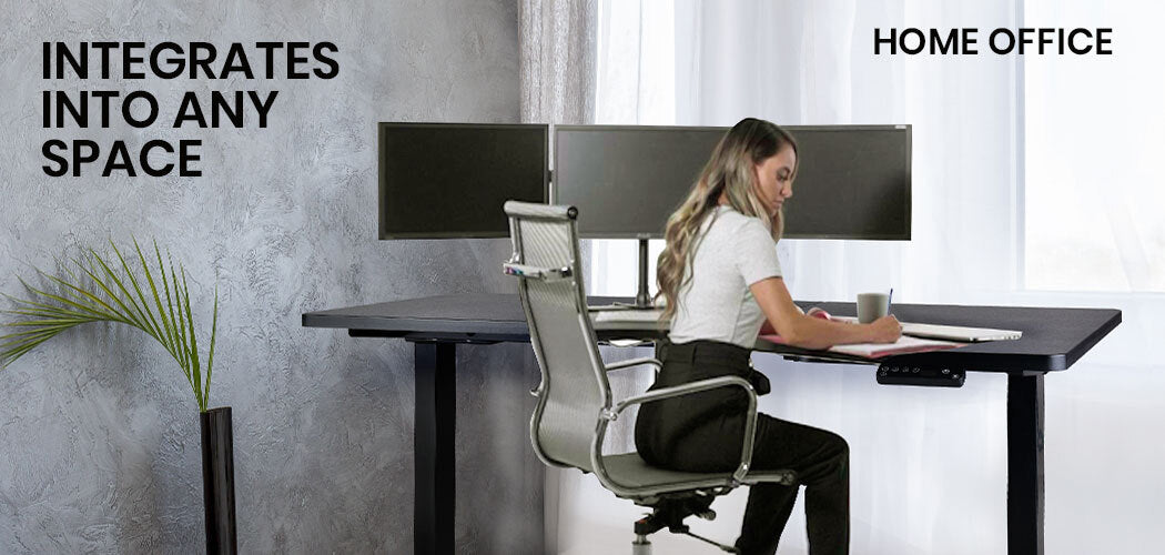 Fortia L Shaped Sit To Stand Up Corner Standing Desk 72-120cm Dual Motor Adjustable Height Electric 80kg Load Right-Hand Sided Black