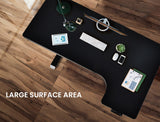 Fortia L Shaped Sit To Stand Up Corner Standing Desk 72-120cm Dual Motor Adjustable Height Electric 80kg Load Right-Hand Sided Black - Extra Image