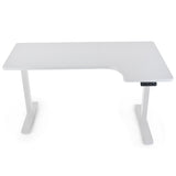 Fortia L Shaped Sit To Stand Up Corner Standing Desk 72-120cm Dual Motor Adjustable Height Electric 80kg Load Right-Hand Sided White