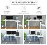 Fortia L Shaped Sit To Stand Up Corner Standing Desk 72-120cm Dual Motor Adjustable Height Electric 80kg Load Right-Hand Sided White - Extra Image
