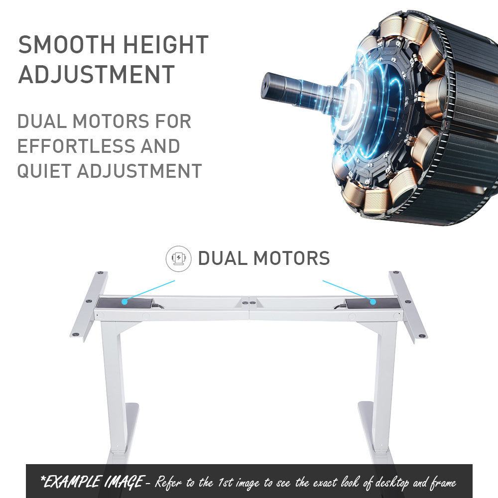 Fortia Sit To Stand Up Standing Desk 160x75cm 62-128cm Electric Height Adjustable Dual Motor 120kg Load Arched Walnut Style/Silver Frame