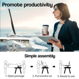 FORTIA 83cm Desk Riser Office Shelf Standup Sit Stand Standing Height Adjustable - Front View