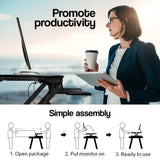 FORTIA Height Adjustable Standing Desk Riser Sit/Stand Computer Desktop Office - Front View