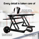 FORTIA Height Adjustable Standing Desk Riser Sit/Stand Computer Desktop Office - Top-Down View