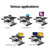 FORTIA Height Adjustable Standing Desk Riser Sit/Stand Computer Desktop Office - Close-Up Angle