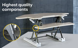 Fortia Corner Desk Riser 110cm Wide Adjustable Sit to Stand for Dual Monitor Keyboard Laptop Beech - Close-Up Angle