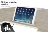 Fortia Corner Desk Riser 110cm Wide Adjustable Sit to Stand for Dual Monitor Keyboard Laptop Beech - Extra Image