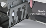 Fortia Corner Desk Riser 110cm Wide Adjustable Sit to Stand for Dual Monitor Keyboard Laptop White - Low Angle
