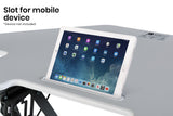 Fortia Corner Desk Riser 110cm Wide Adjustable Sit to Stand for Dual Monitor Keyboard Laptop White - Extra Image