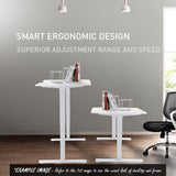Fortia Sit To Stand Up Standing Desk 150x70cm 62-128cm Electric Height Adjustable Dual Motor 120kg Load Black/Silver Frame - Side View