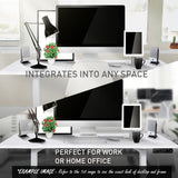 Fortia Sit To Stand Up Standing Desk 150x70cm 62-128cm Electric Height Adjustable Dual Motor 120kg Load Black/Silver Frame - Extra Image