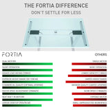 Fortia Sit To Stand Up Standing Desk 150x70cm 62-128cm Electric Height Adjustable Dual Motor 120kg Load White Oak Style/Silver Frame - Front View