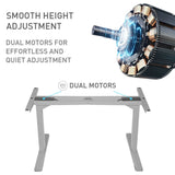 Fortia Sit To Stand Up Standing Desk 150x70cm 62-128cm Electric Height Adjustable Dual Motor 120kg Load White Oak Style/Silver Frame - 45-Degree Angle