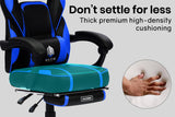 OVERDRIVE Gaming Chair Racing Computer PC Seat Office Reclining Footrest Blue - Top-Down View