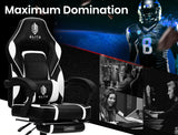 OVERDRIVE Gaming Chair Racing Computer PC Seat Office Reclining Footrest Black - Front View