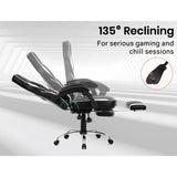OVERDRIVE Gaming Chair Racing Computer PC Seat Office Reclining Footrest Black - Side View