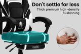 OVERDRIVE Gaming Chair Racing Computer PC Seat Office Reclining Footrest Black - Close-Up Angle