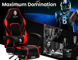 OVERDRIVE Gaming Chair Racing Computer PC Seat Office Reclining Footrest Red - Front View