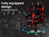 OVERDRIVE Gaming Chair Racing Computer PC Seat Office Reclining Footrest Red - Top-Down View