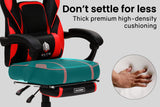 OVERDRIVE Gaming Chair Racing Computer PC Seat Office Reclining Footrest Red - Low Angle