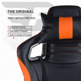 Overdrive Gaming Chair Office Computer Racing PU Leather Executive Black Orange - Side View