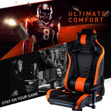 Overdrive Gaming Chair Office Computer Racing PU Leather Executive Black Orange - 45-Degree Angle