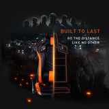Overdrive Gaming Chair Office Computer Racing PU Leather Executive Black Orange - Close-Up Angle