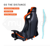 Overdrive Gaming Chair Office Computer Racing PU Leather Executive Black Orange - Extra Image