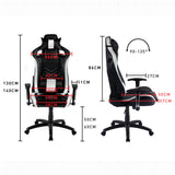 Overdrive Gaming Chair Office Computer Racing PU Leather Executive Race Black - Rear View
