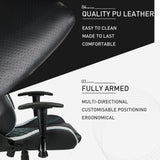 Overdrive Gaming Chair Office Computer Racing PU Leather Executive Race Black - Low Angle