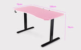 OVERDRIVE Gaming PC Desk Carbon Fiber Style Pink and Black with Headset Holder Gaming Mouse Pad - Rear View