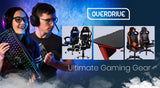 OVERDRIVE Gaming Desk 120cm PC Table Setup Computer Carbon Fiber Style Black - Side View