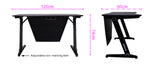OVERDRIVE Gaming Desk 120cm PC Table Setup Computer Carbon Fiber Style Black - Rear View