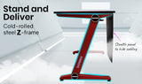 OVERDRIVE Gaming Chair Desk Racing Seat Setup PC Combo Office Table Black Red - Top-Down View