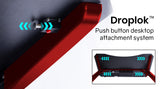 OVERDRIVE Gaming Chair Desk Racing Seat Setup PC Combo Office Table Black Red - Close-Up Angle