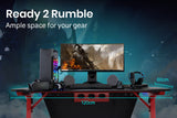 OVERDRIVE Gaming Chair Desk Racing Seat Setup PC Combo Office Table Black Red - Low Angle