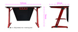 OVERDRIVE Gaming Desk 120cm PC Table Setup Computer Carbon Fiber Style Black Red - Rear View