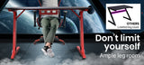 OVERDRIVE Gaming Desk 120cm PC Table Setup Computer Carbon Fiber Style Black Red - Close-Up Angle